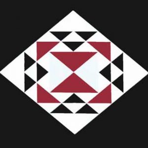 Black, White, and Maroon Corn and Beans Barn Quilt Design