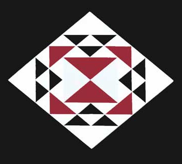 Black, White, and Maroon Corn and Beans Barn Quilt Design