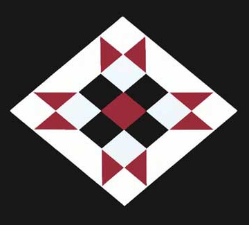 Black, White, and Maroon Ohio Star Barn Quilt Design